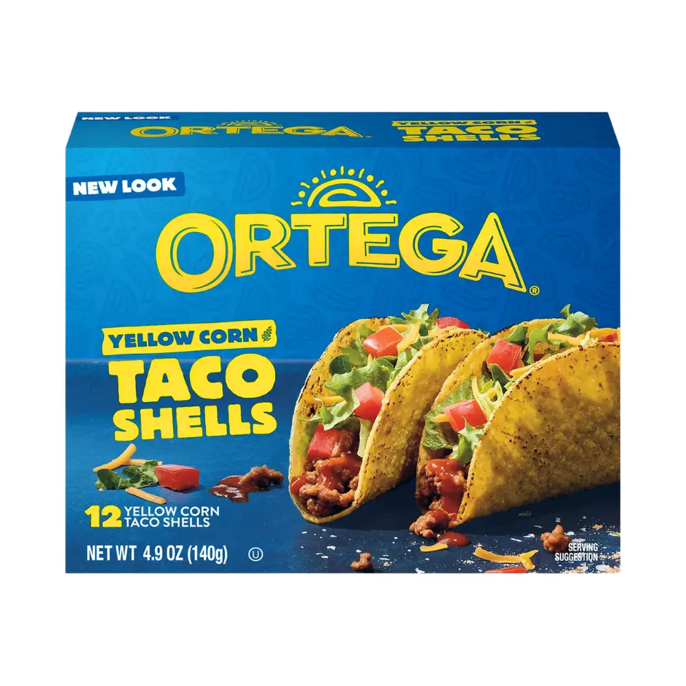 Vỏ Bánh Bắp Vàng, Yellow Corn Taco Shells, 12 Cái, 4.9 oz (140g) - ORTEGA